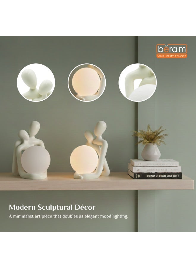 BERAM Couple Aura Lamp Romantic LED Night Light Modern Resin Couple Figurine with Warm Ambient Glow Decorative Table Lamp for Bedroom Home Décor Anniversary and Valentine’s Day Gift - Image 4